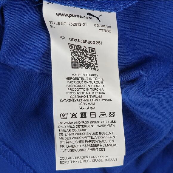 Puma FIGC Italia Badge T Shirt Mens Size Medium Blue Short Sleeve - Picture 14 of 16